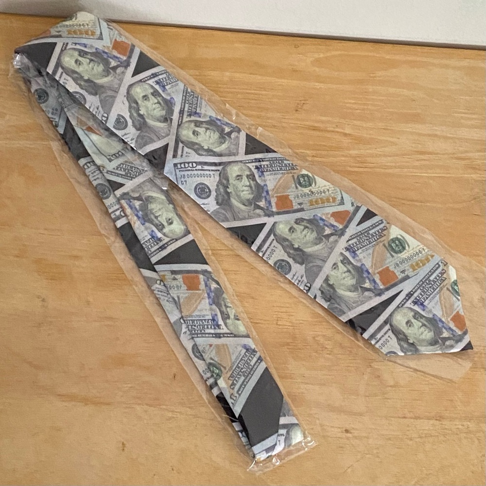 Men’s Money Tie Featuring $100 Bills Brand New